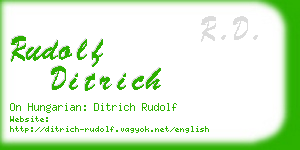 rudolf ditrich business card